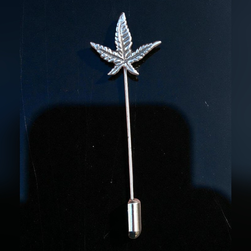 Vintage Sterling Silver W$$d Leaf Stick Pin
